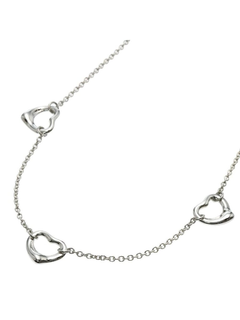 Tiffany & Co Triple Open Heart Necklace Silver